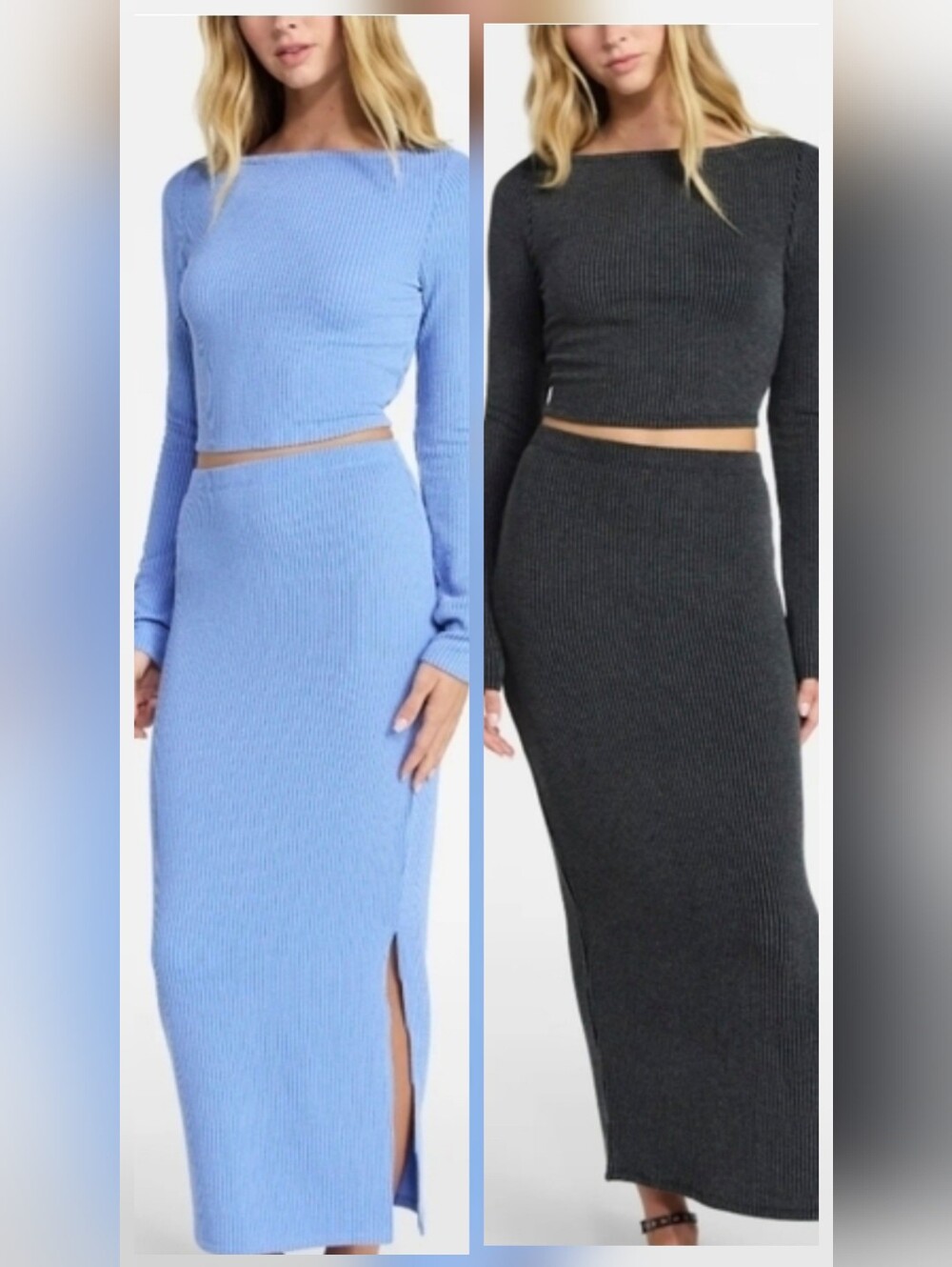 NWT Lot Of 2 No Boundaries Boat Top Midi Skirt Sets Size Large, Spandex 4%